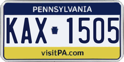 PA license plate KAX1505