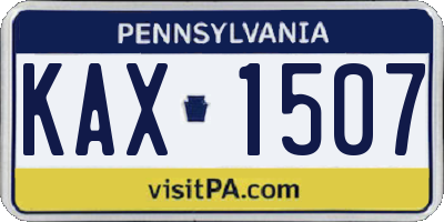 PA license plate KAX1507