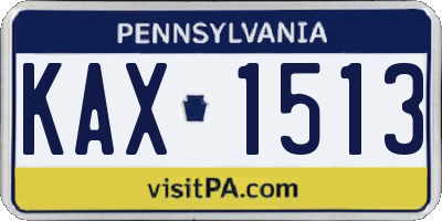 PA license plate KAX1513