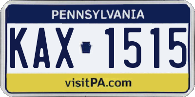 PA license plate KAX1515