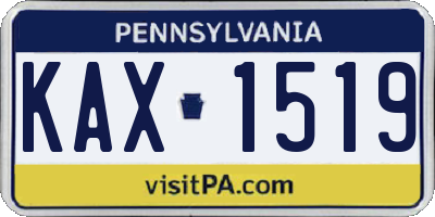 PA license plate KAX1519