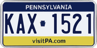 PA license plate KAX1521