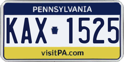 PA license plate KAX1525