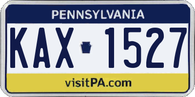 PA license plate KAX1527