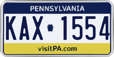 PA license plate KAX1554
