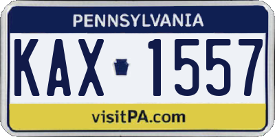 PA license plate KAX1557