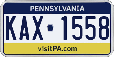 PA license plate KAX1558