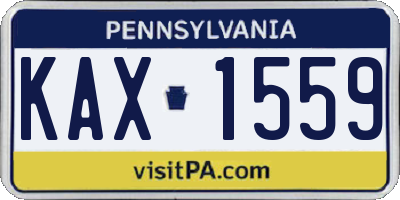 PA license plate KAX1559