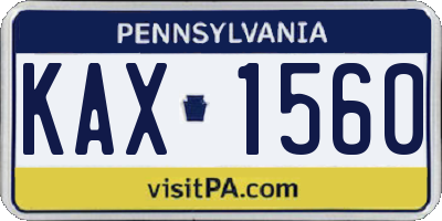 PA license plate KAX1560