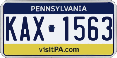 PA license plate KAX1563