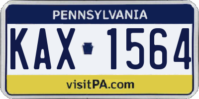 PA license plate KAX1564