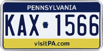 PA license plate KAX1566