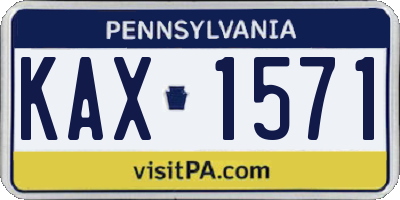 PA license plate KAX1571