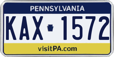 PA license plate KAX1572