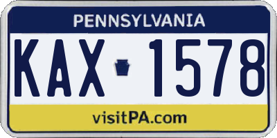 PA license plate KAX1578