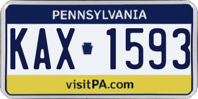 PA license plate KAX1593