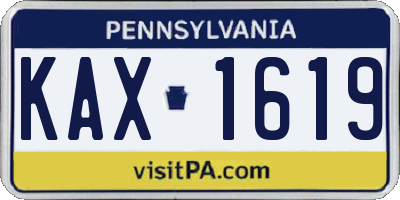 PA license plate KAX1619