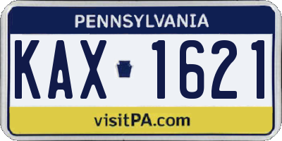 PA license plate KAX1621