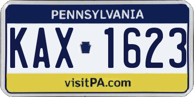 PA license plate KAX1623