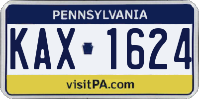 PA license plate KAX1624