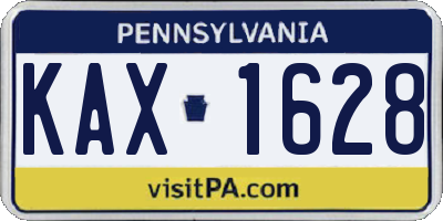 PA license plate KAX1628