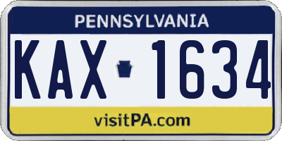 PA license plate KAX1634