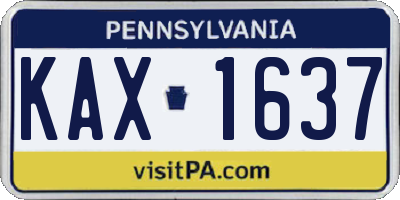 PA license plate KAX1637