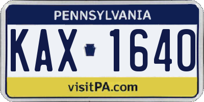 PA license plate KAX1640