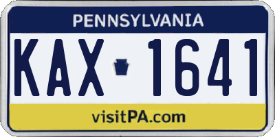 PA license plate KAX1641