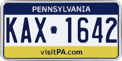 PA license plate KAX1642
