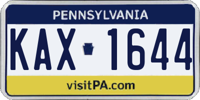 PA license plate KAX1644