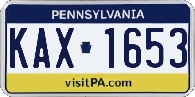 PA license plate KAX1653