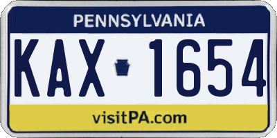 PA license plate KAX1654