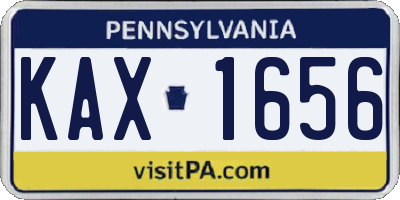 PA license plate KAX1656