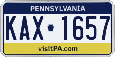 PA license plate KAX1657