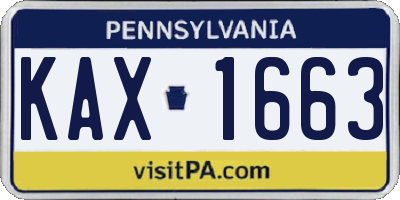 PA license plate KAX1663