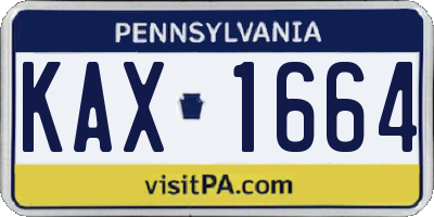 PA license plate KAX1664