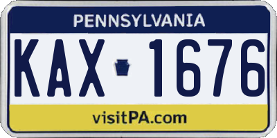 PA license plate KAX1676