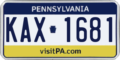 PA license plate KAX1681