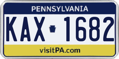 PA license plate KAX1682