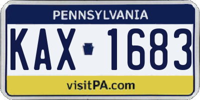 PA license plate KAX1683