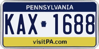 PA license plate KAX1688