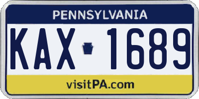 PA license plate KAX1689