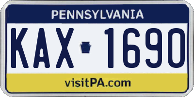 PA license plate KAX1690
