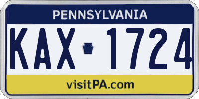 PA license plate KAX1724