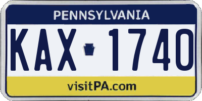 PA license plate KAX1740