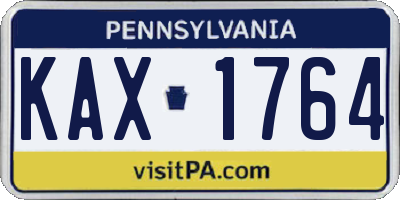 PA license plate KAX1764
