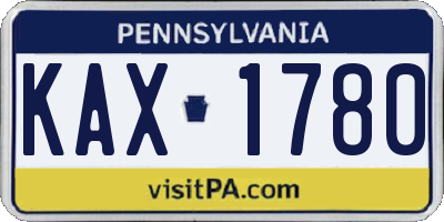 PA license plate KAX1780