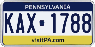 PA license plate KAX1788