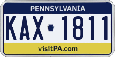PA license plate KAX1811